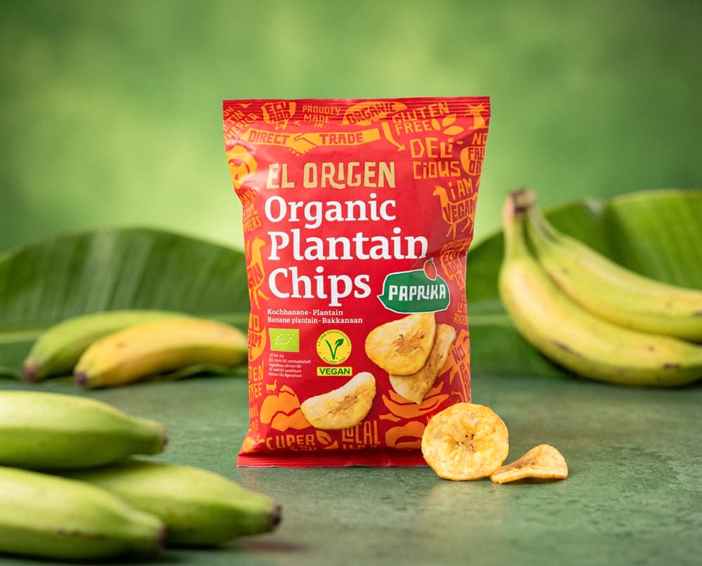 BEZGLUTENOWE Chipsy z Plantana BIO Paprykowe 80 g