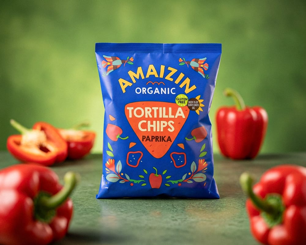 BEZGLUTENOWE Chipsy Tortilla BIO Paprykowe 75 g